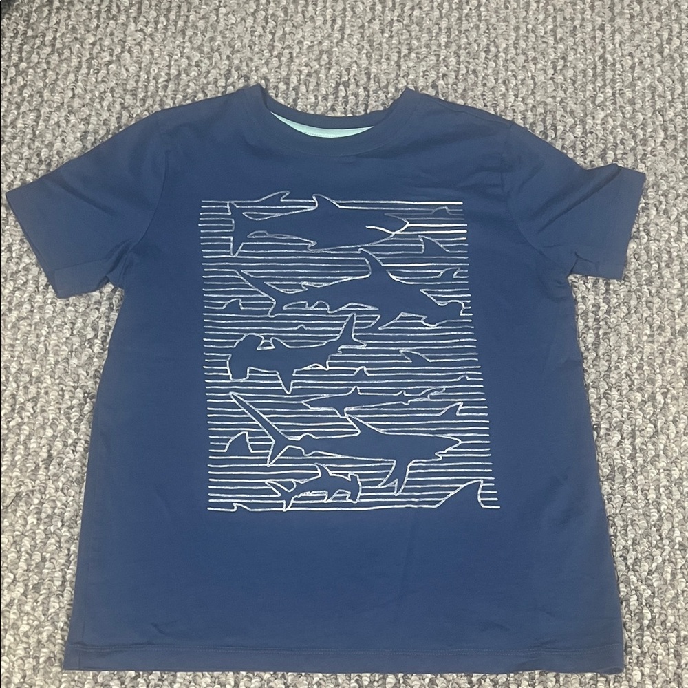 Lands' End Blue Shark Graphic Kids Shirt